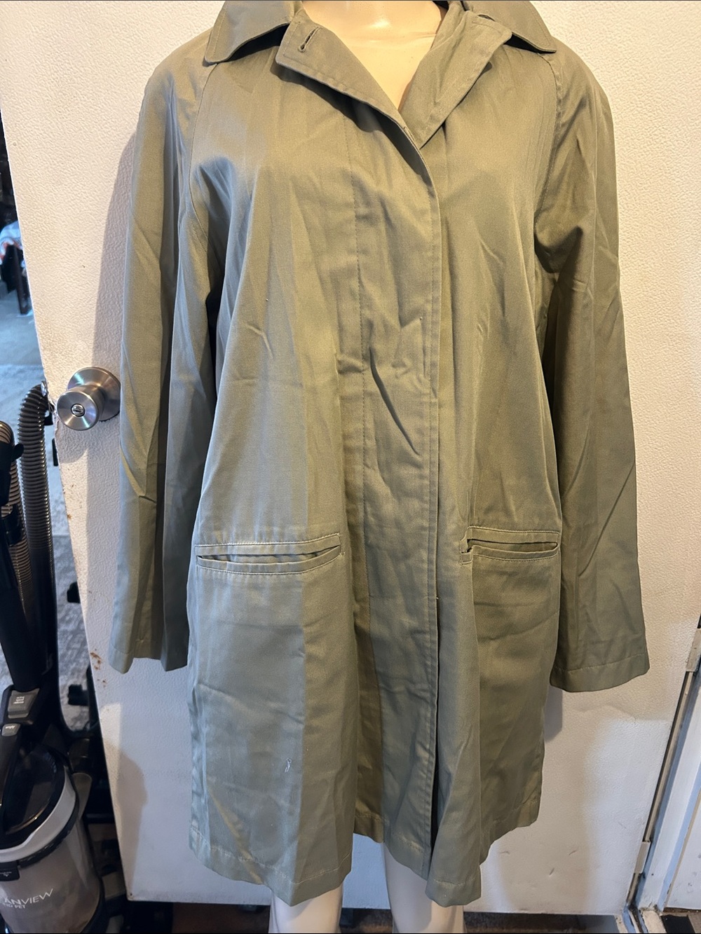 London Fog Light Olive Green Trench Coat